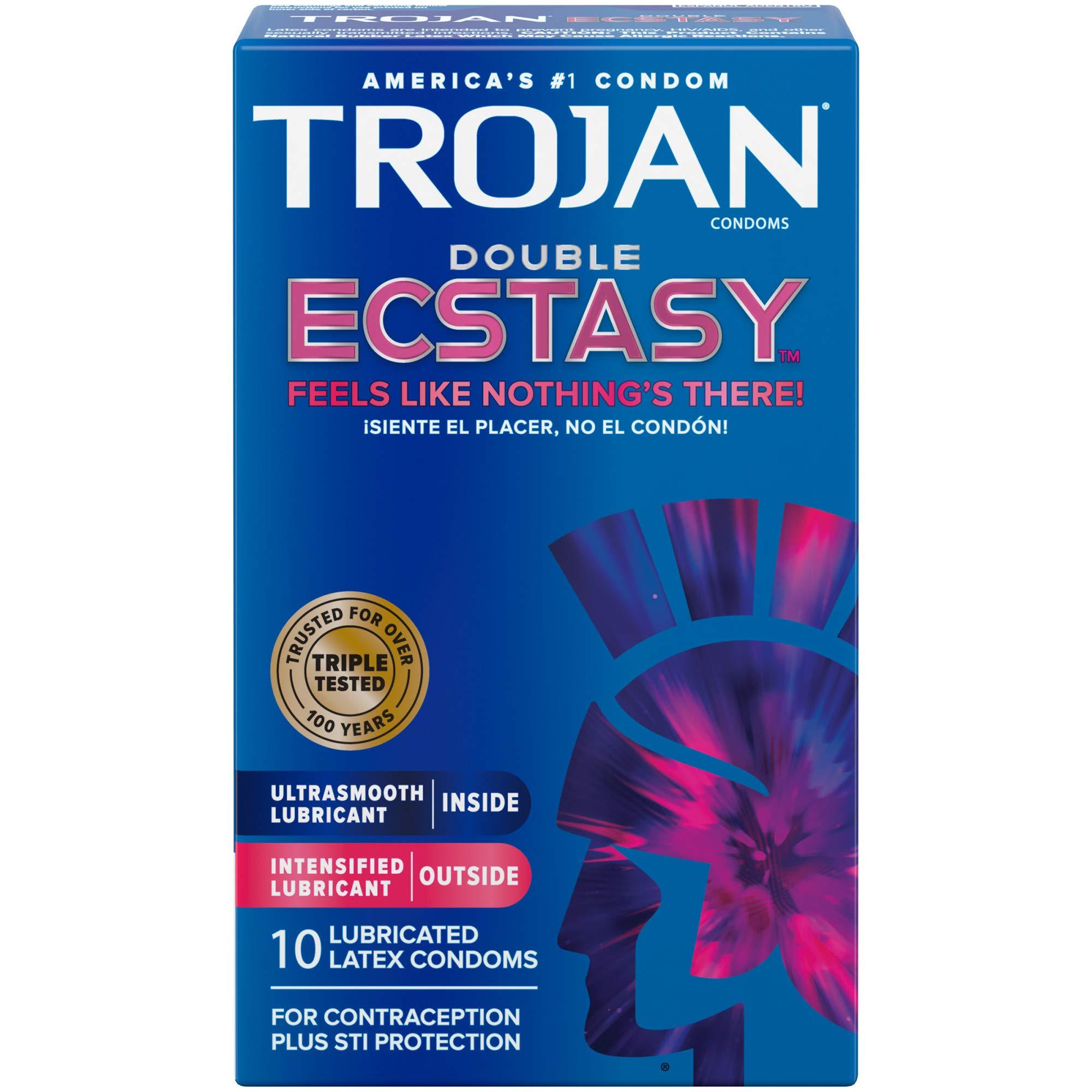 Trojan Trojan Double Ecstasy Lubricated Condoms - 10 Count