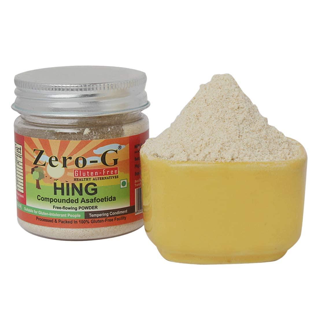 ZERO - G Zero-G Gluten Free Pure Hing (2 Pack combo) - Asafoetida Powder | Hing Powder | Strong Aromatic Hing | Free Flowing | Pure and Natural Hing - 50 Gram Each