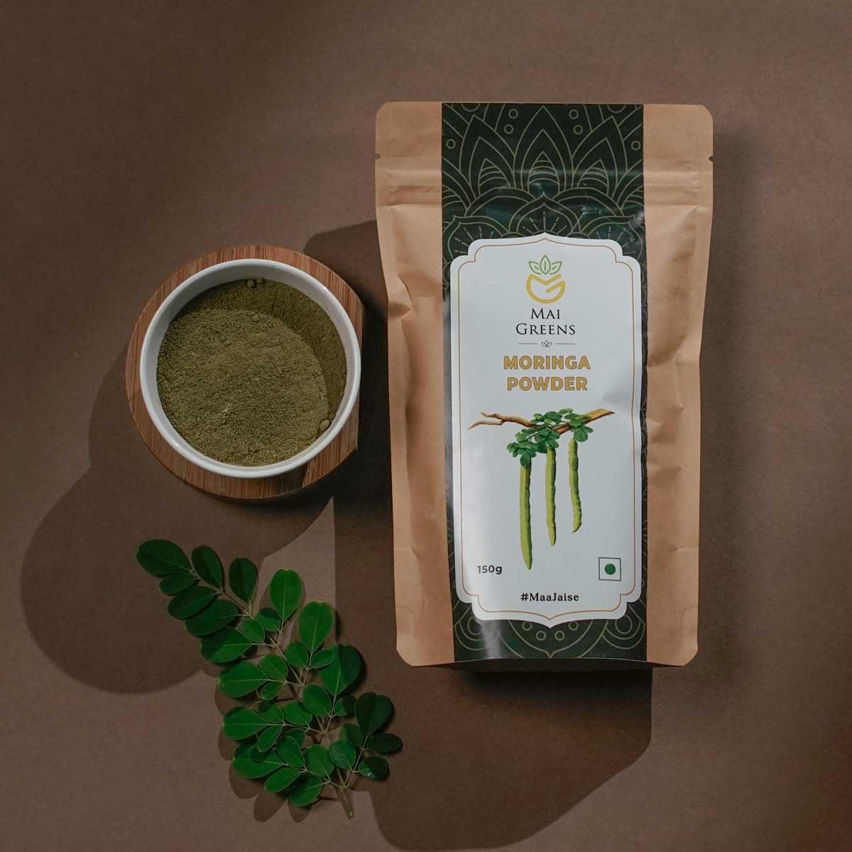 Maigreens Moringa Powder 150 Gm | Drumstick Leaf Powder | Natural Multi-vitamin | Anti-Oxidant | Good for Hair & Skin | Protein Rich