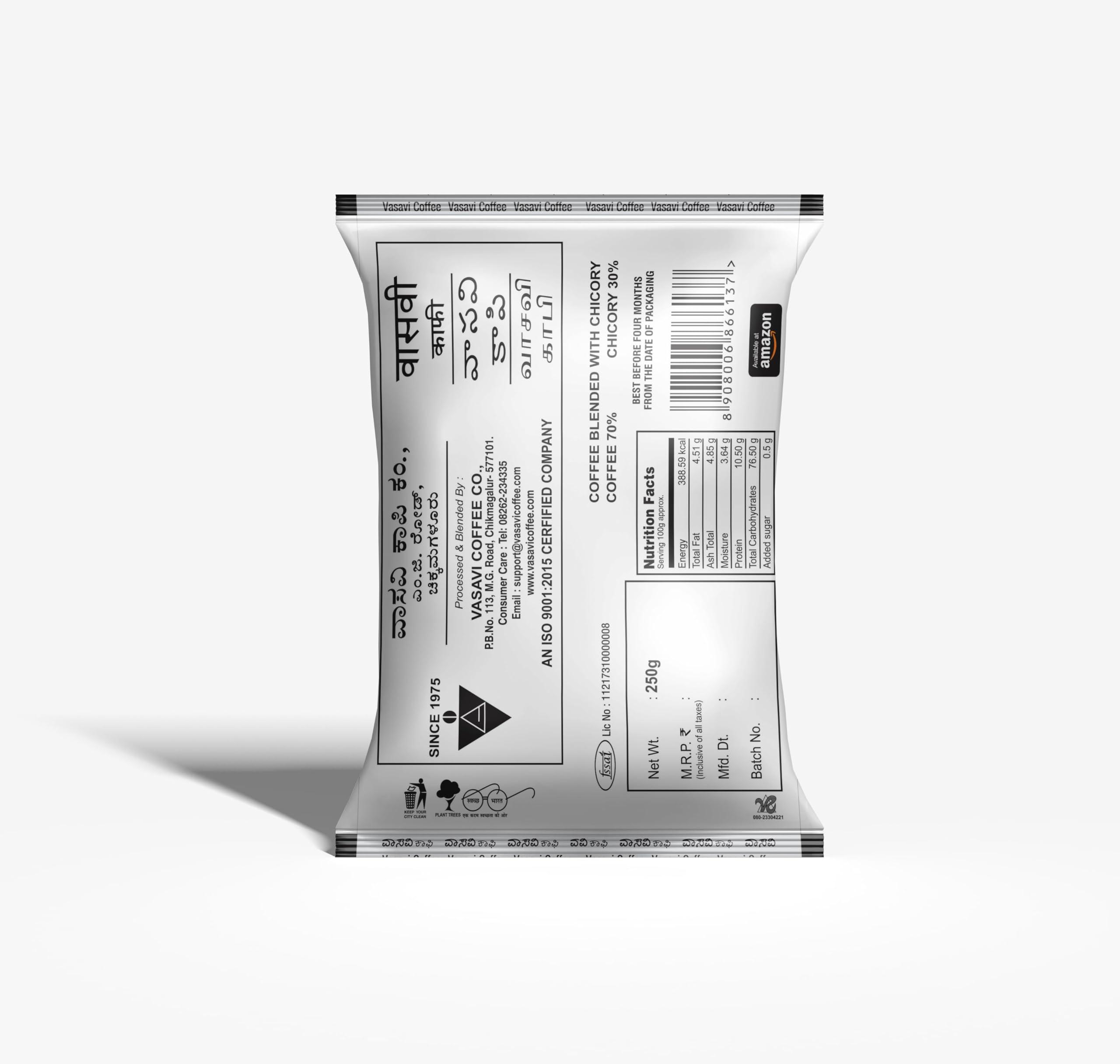 VASAVI VASAVI Strong Fine Coffee Powder (60% Coffee 40% Chicory)- (250 G)Pack of 4