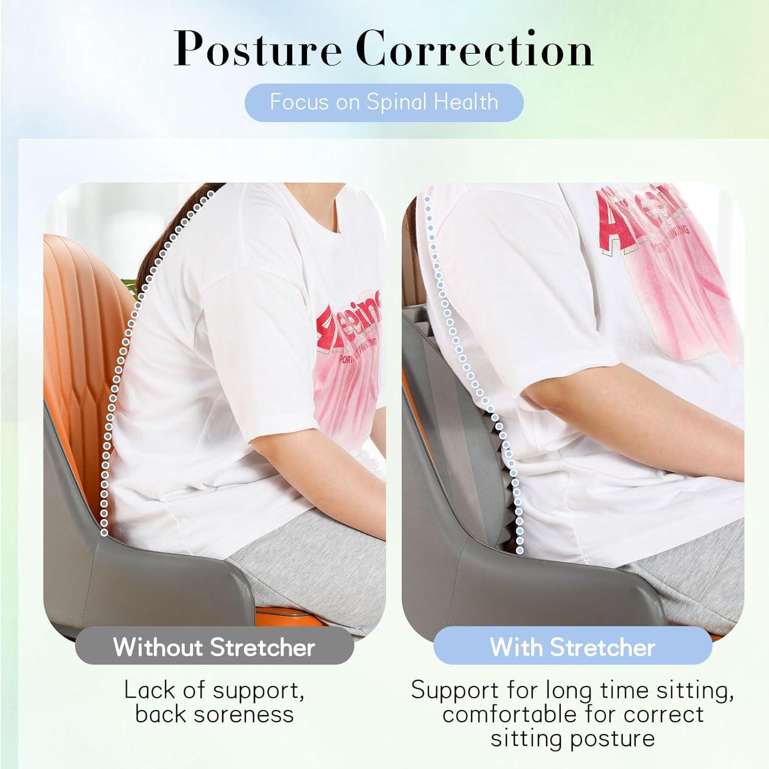 Dandelions Dandelions Acemend Back Stretcher, Neck and Back Stretcher Posture Corrector Lumbar Stretcher for Lower Back Upper Back and Shoulder Pain Relief, Neck Pain Relief (Grey)