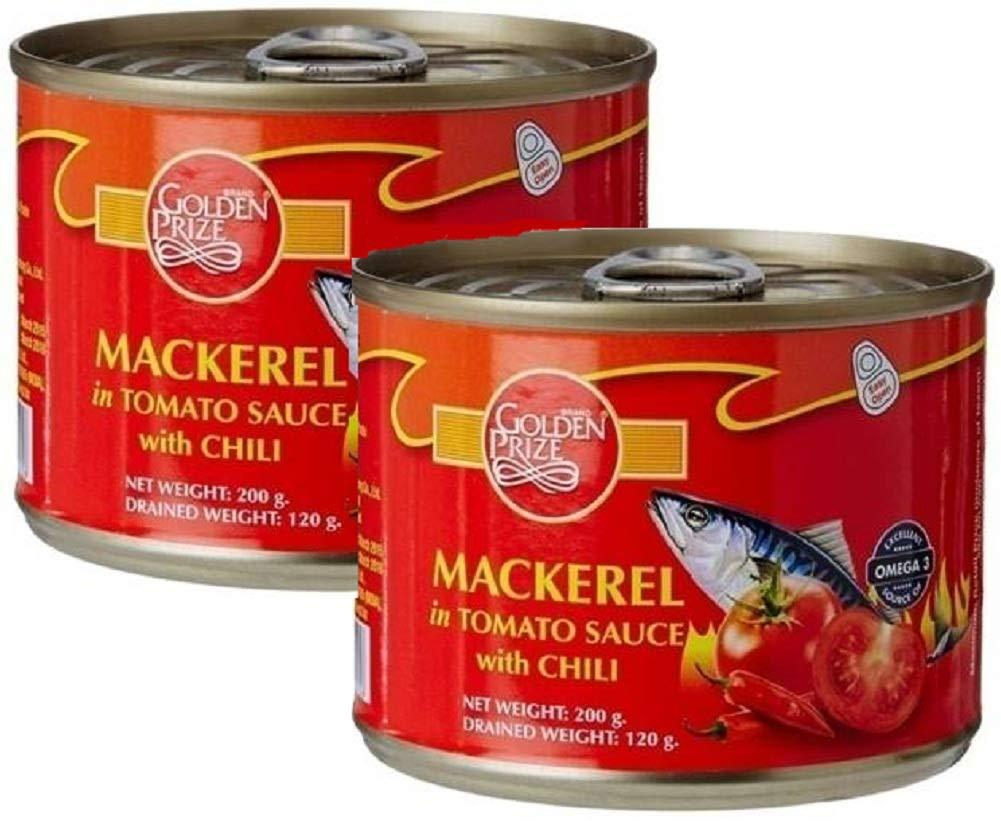 Golden Prize Golden Prize Mackerel in Tomato Sauce with Chili, 200g (Pack of 2)