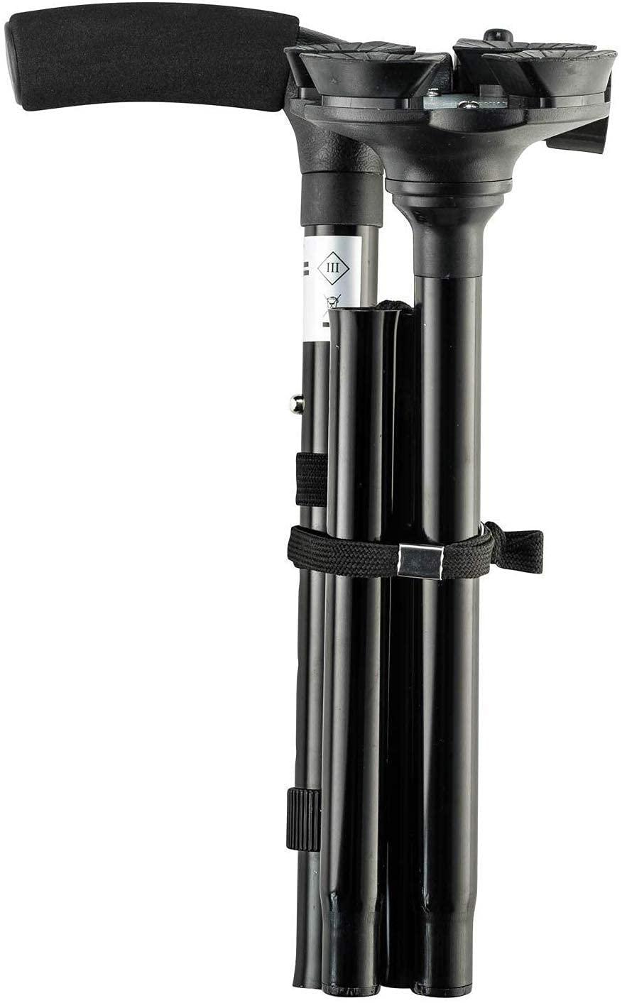 WOX MOX WOX MOX Portable Aluminium Alloy Handle Dependable Professional LED Light Folding Walking Stick for Old Gentleman, Walking Sticks for Old People, Walking Stick for Old Women