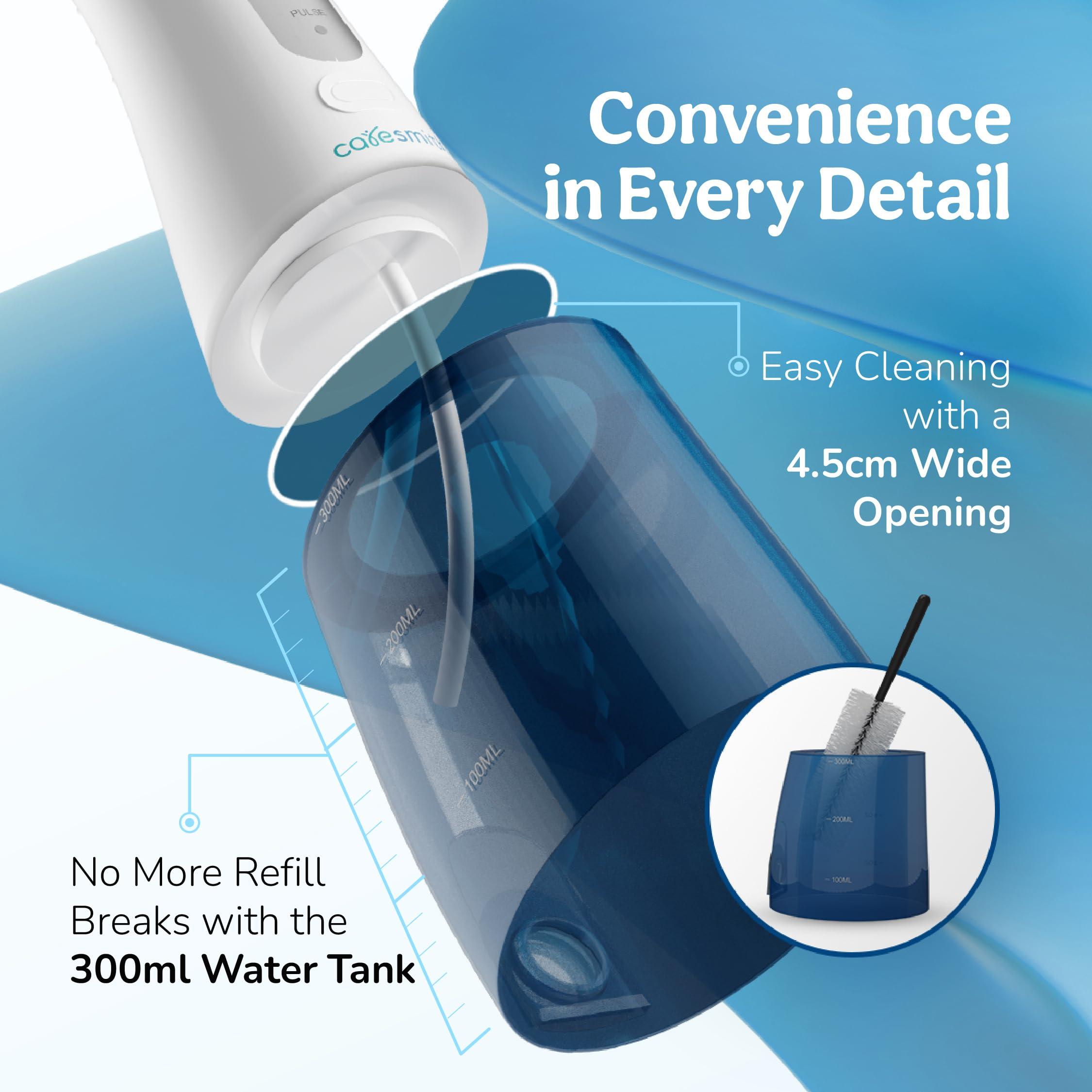 CARESMITH Caresmith Professional Cordless Dental Flosser | 300 ml Large Detachable Water Tank | 3 Modes | IPX7 Waterproof | Oral Flosser