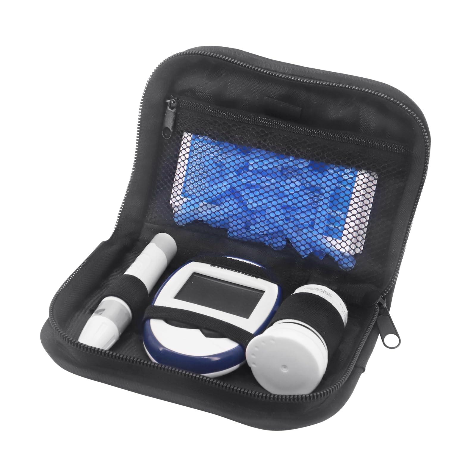 Hooshion Diabetic Supplies Diabetic Organizer Travel Case Diabetes Test Kit Blood Glucose Meter Storage Box Diabetic Supplies Carrying Bag