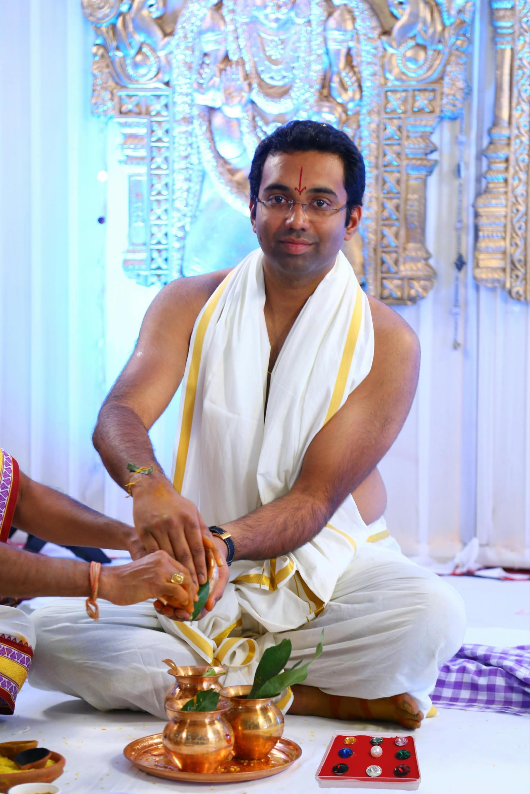 HOPE KART HOPE KART Panchratna Navratna Stones Set for Pooja Samagri Main Door Puja, Multicolour (Navratna Stones, Medium)