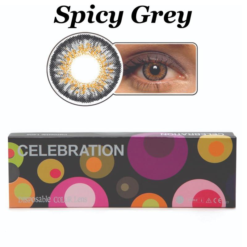 CELEBRATION COLORS CELEBRATION COLORS Weekly Contact Lenses - Pack of 5 Pairs, Color Mystery Hazel, Optical Power -2.25