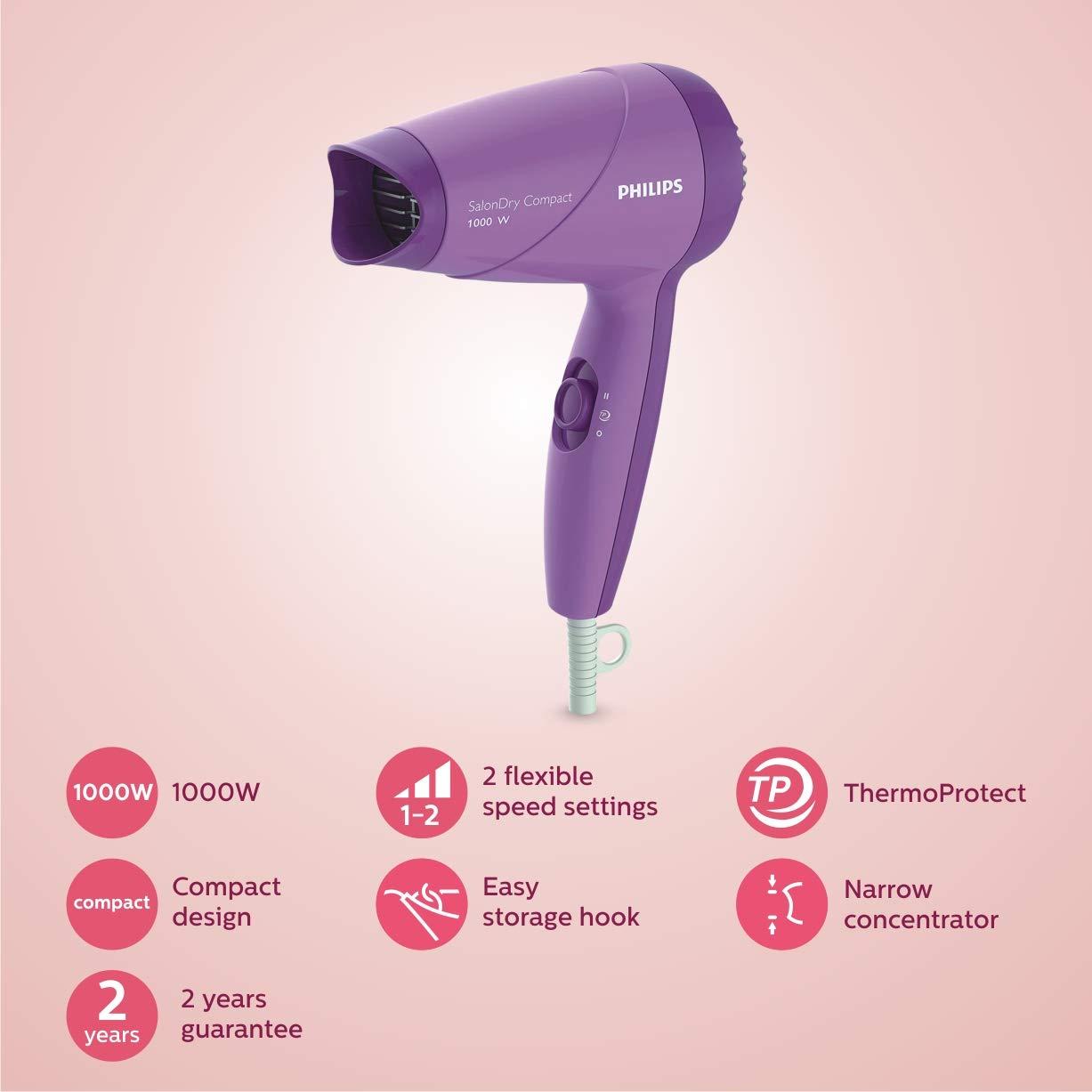 PHILIPS Philips HP8100/46 Hair Dryer (Purple) & Philips HP6306 Lady Shave