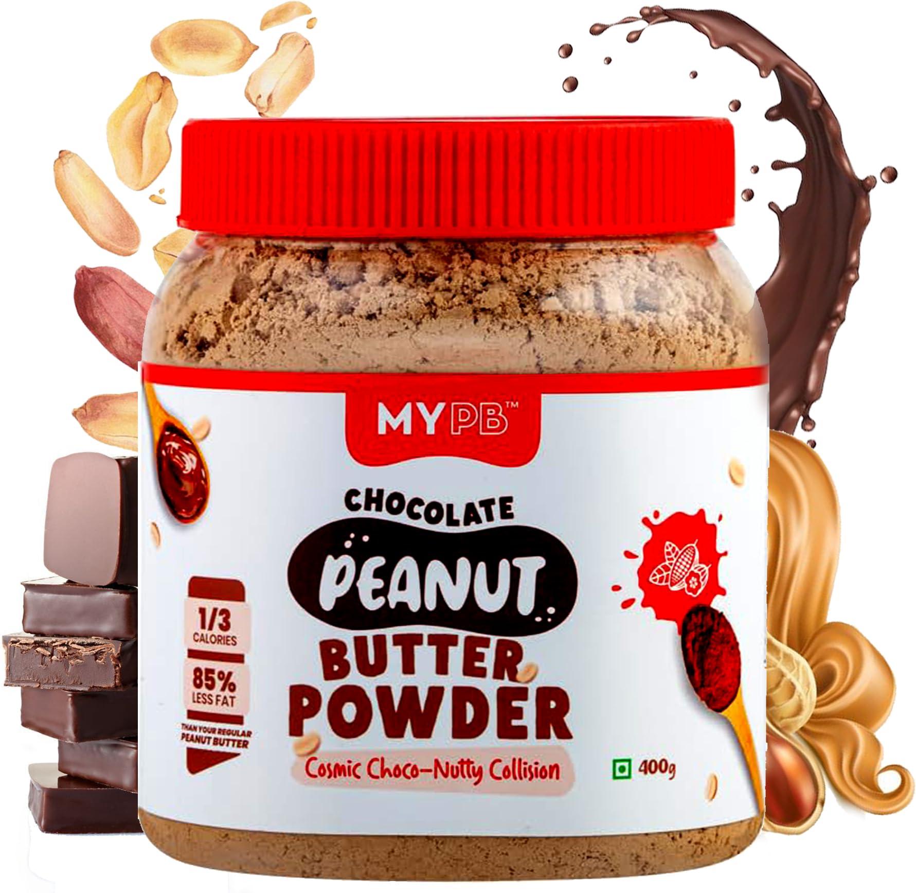 MYPB MYPB Chocolate Peanut Butter Powder High-Protein 54G|Double In Quantity With Water/Milk Mix, Preservative Oils-Free Soy-Free, Cholesterol-Free, For Spreads, Shakes, Baking|Gluten-Free, Vegan, 230Gm