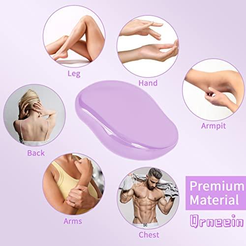 Qrneein Crystal Hair Eraser Stone, Painless Magic Crystal Hair Remover for Women Men, Silky Hair Removal Eraser Exfoliator Tool for Arms Legs Back Body Any Part