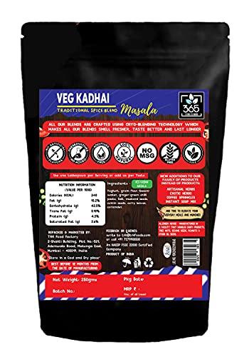 365 STORE TO DOOR 365 STORE TO DOOR Indian Spice – Veg. Kadhai Masala, 250 gm. | Homemade Powdered | for Healthy Cooking | Ready to use | All Seasonings Spices | Pure & Hygiene | Spice Mix – Pack of 1