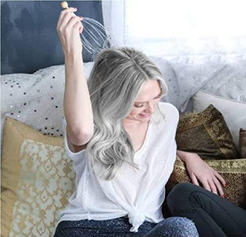 RONFILD RONFILD Manual Head Scalp Massage's Claws ,Wooden Handles,12 Steel Wire Head Massager (Pack -1), Home Massage Relax - Massage The Acupuncture Points on The Head or Body