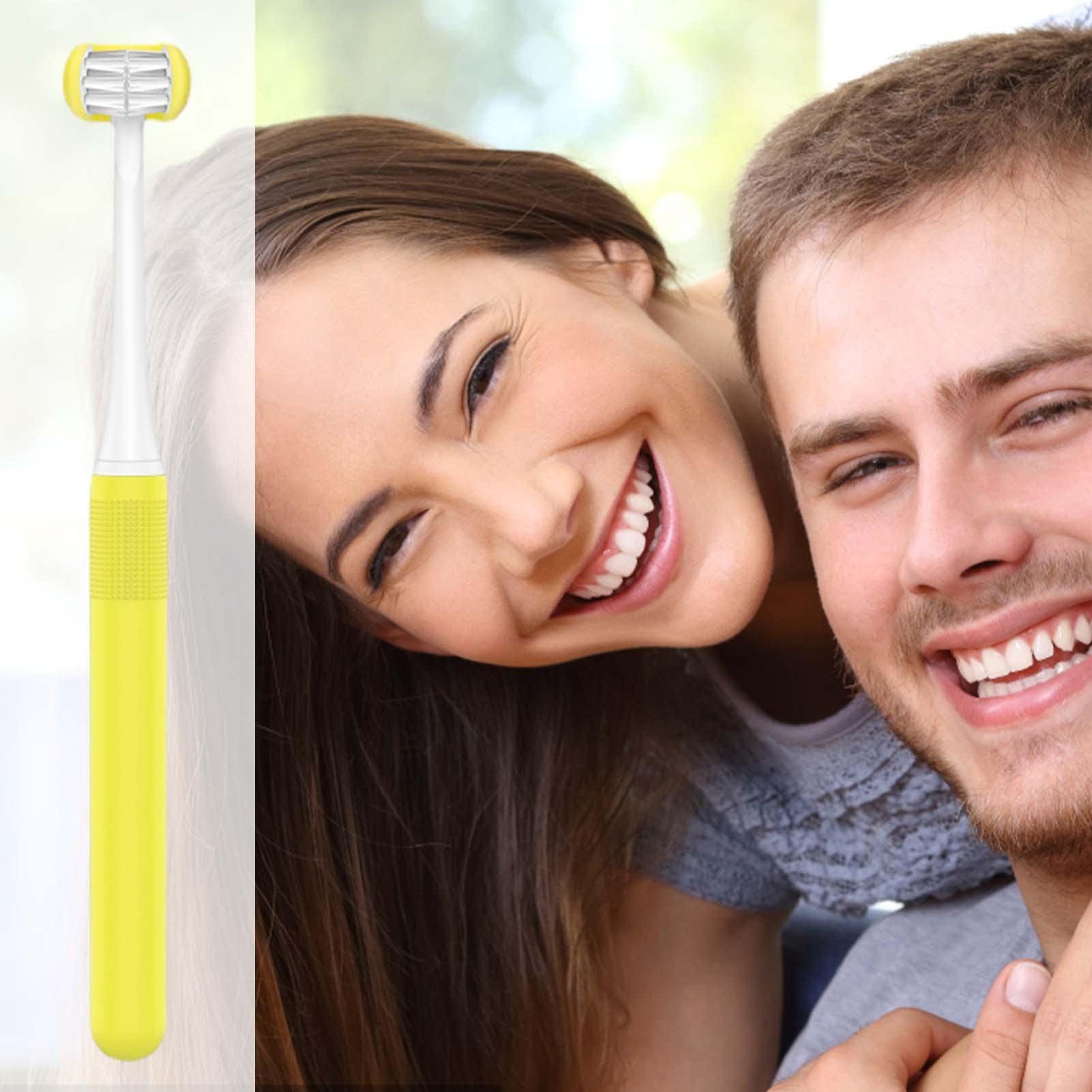 Generic 3-sided Toothbrush | Autisms Sensory Toothbrush,Triple Bristle Toothbrush Head Special Needs Toothbrush Soft Bristle Toothbrush for Adult Children, Special Needs