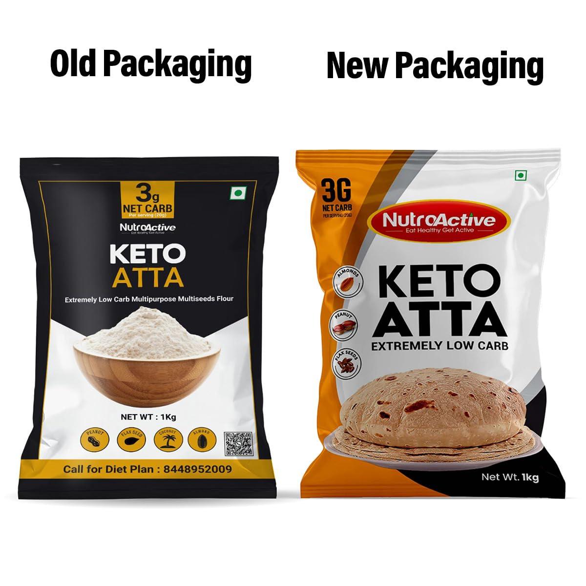 NutroActive NutroActive Keto Atta Net Carb (3g Net Carb Per Roti) Extremely Low Carb Flour - 1kg