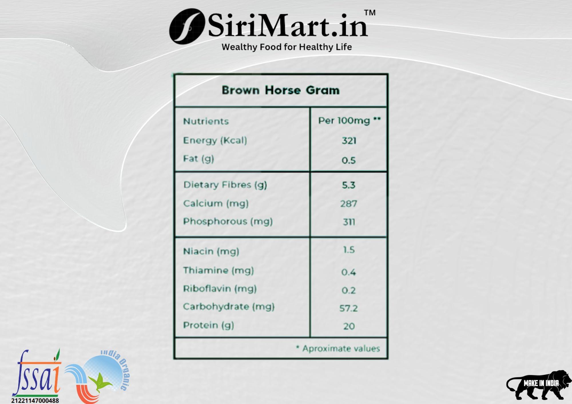 AJ ENTERPRISES SiriMart Kulthi Gram / Kollu / Horse Gram Fresh Grocery Pantry 100% Natural Premium (500g)