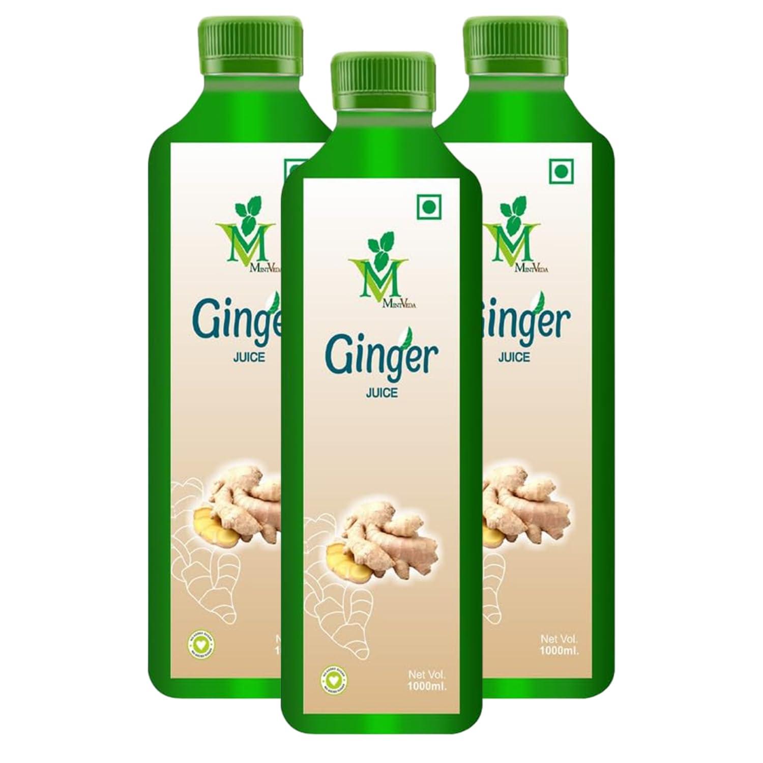 Mint Veda Mint Veda Natural Raw Ginger Juice | Concentrated Ginger Ale Health Drink | Sugar Free With No Added Preservatives Healthy Vegetable Juice Which Boosts Immunity and digestion