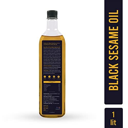 VEDCARE Vedcare Virgin Cold Pressed Black Sesame Seed Oil/Til ka Tel for Cooking, Diet, Hair & Body Massage (1 Liter)