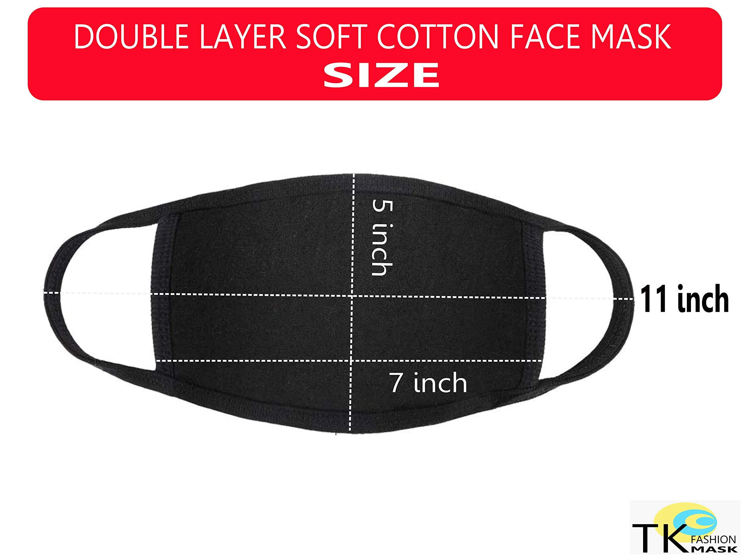 TK FASHION MASK Black Face Mask Soft Cotton Comfortable Washable Reusable Breathable Stretchable (10 Pieces)