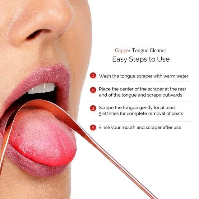 COECO CoECO Antimicrobial Tongue Cleaner (Pack Of 4) Made Of Pure Copper (Heavy Quality) For Daily Oral Dental Hygiene Fresh Breath And Health + Potly Pouch (COPPER)