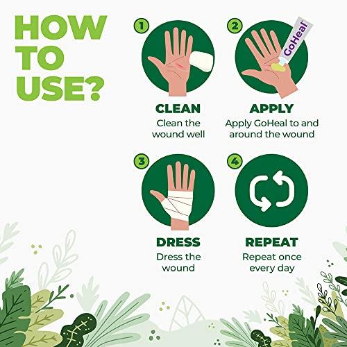 Herb & Hill GoHeal - The cream clinically proven and doctor approved to apply topically on non-healing wounds, bed sores, pressure sores, diabetic wounds And venous ulcers (10 Gram)