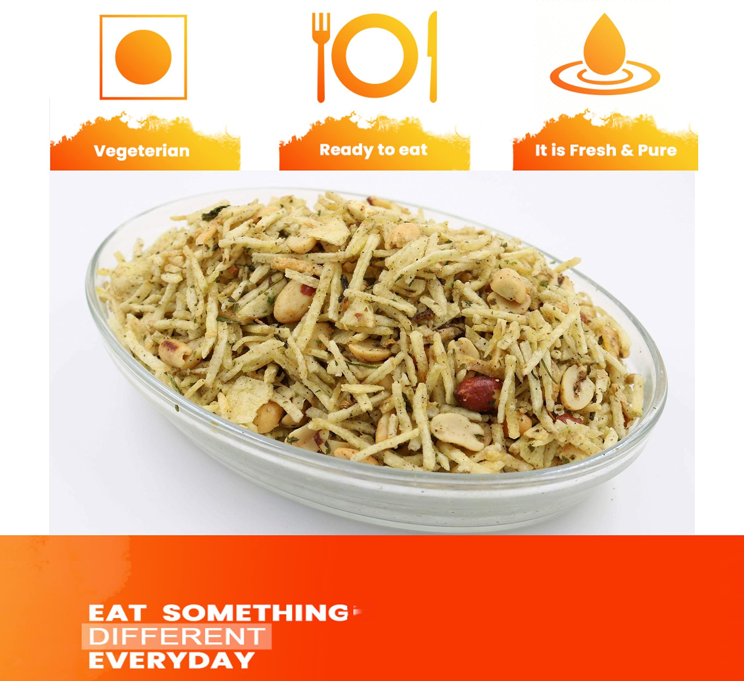 OKHLI MUSAL BRAND Farali Chiwda/Upwas, Vrat, Fast Mixture Namkeen/Aloo Lachha Mungfali Sabudana Mix/Farali/Falhari Potato Mixture PHALHARI CHIWDA Farsan with Goodness Of Black Pepper-900g*4Pack