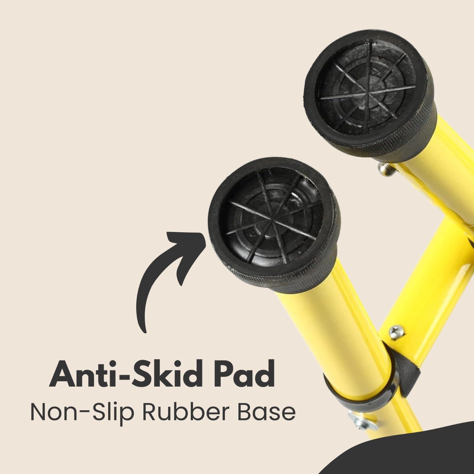 iwalk; Changing Lives iWalk MS Height Adjustable & Double Bar Folding Walker for Adults, Senior Citizens and Injured | Heavy Duty | Made in India (Yellow)