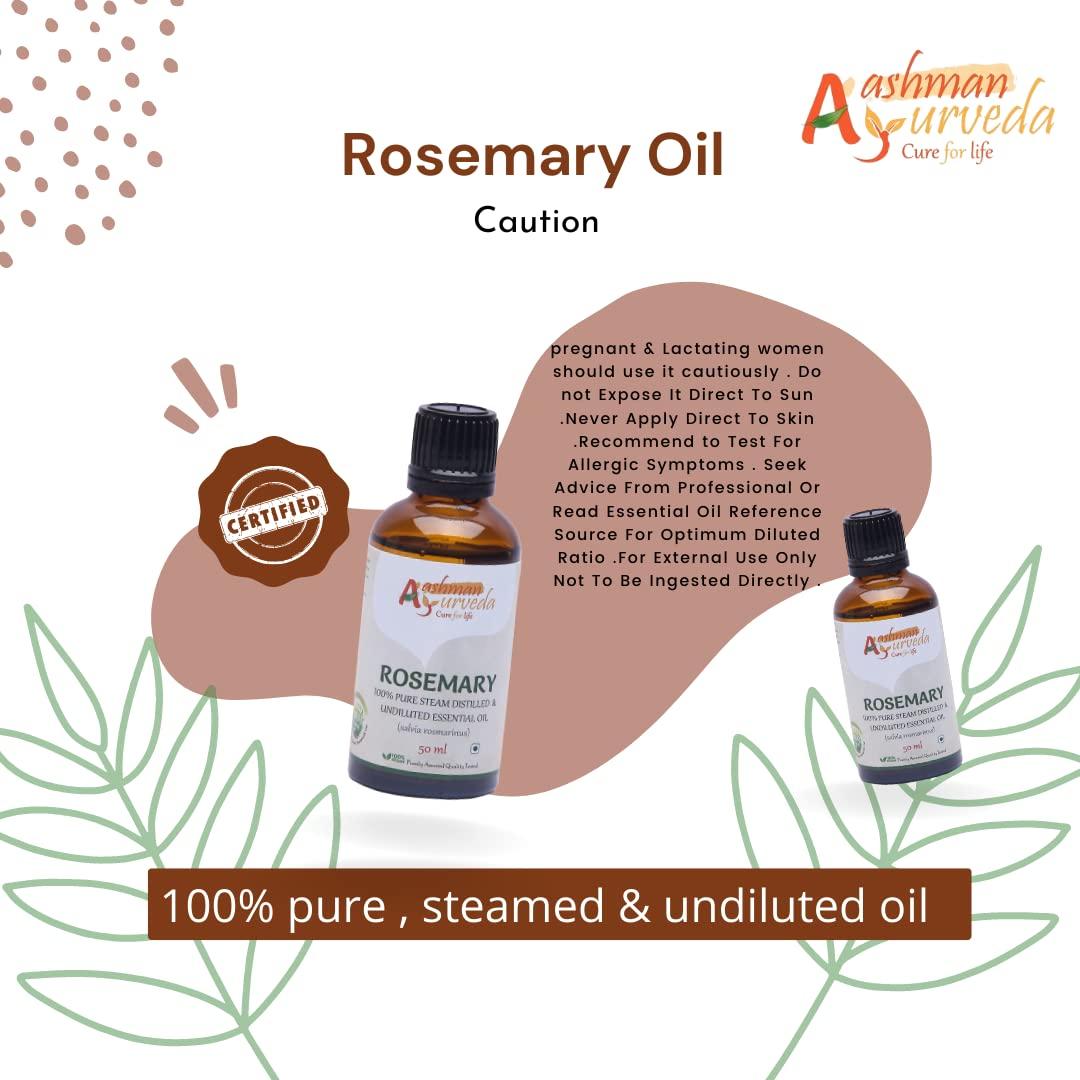 Aachman Veda Cure for Life Aashman Ayurveda  c Rosemary Essential Oil for Hair Growth,Quick Hair Growth Rosemary Oil for Women and Men - 100% Pure Rosemary Leaves Oil -50 ml(Rosemarry)