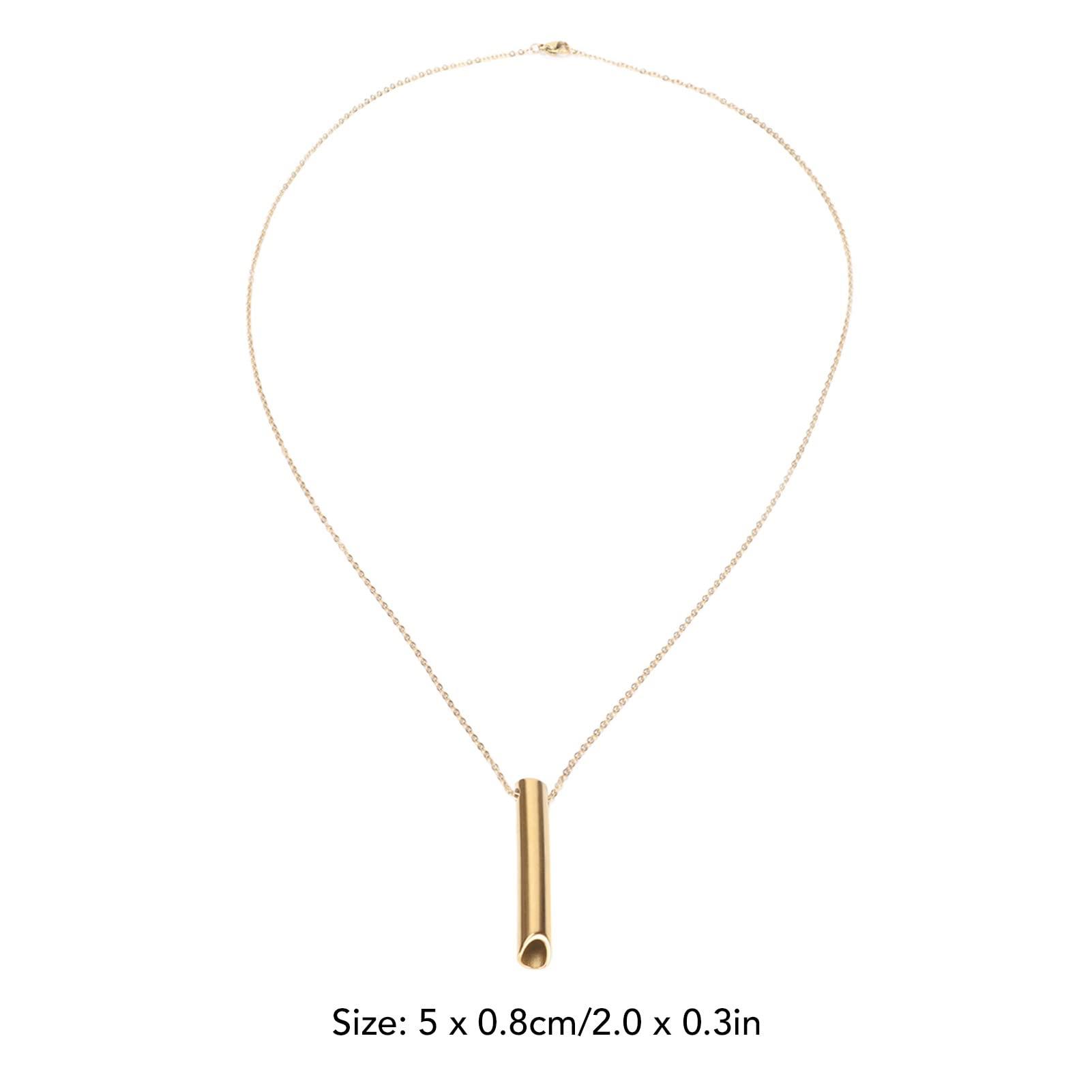 Folanda Anxiety Whistle Necklace, Stress Relief Mindful Breathing Necklace, Deep Breathing Tool for Anxiety Relief, Breathing Exercises, Meditation, Relaxation Calming Down, Slowing The Breath(3#)