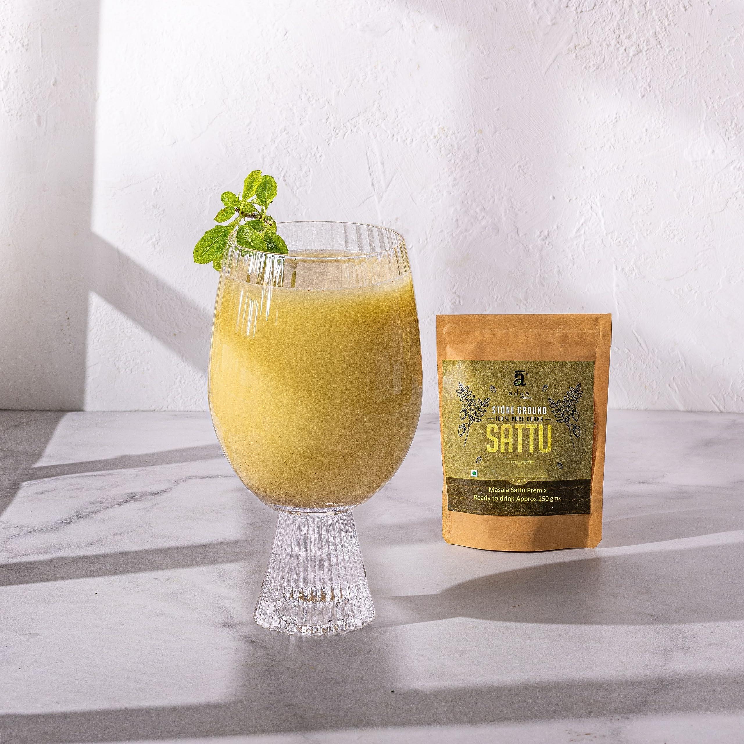 adya organics Adya Organics Chana Sattu Premix I Ready to drink Sachets (Pack of 10)