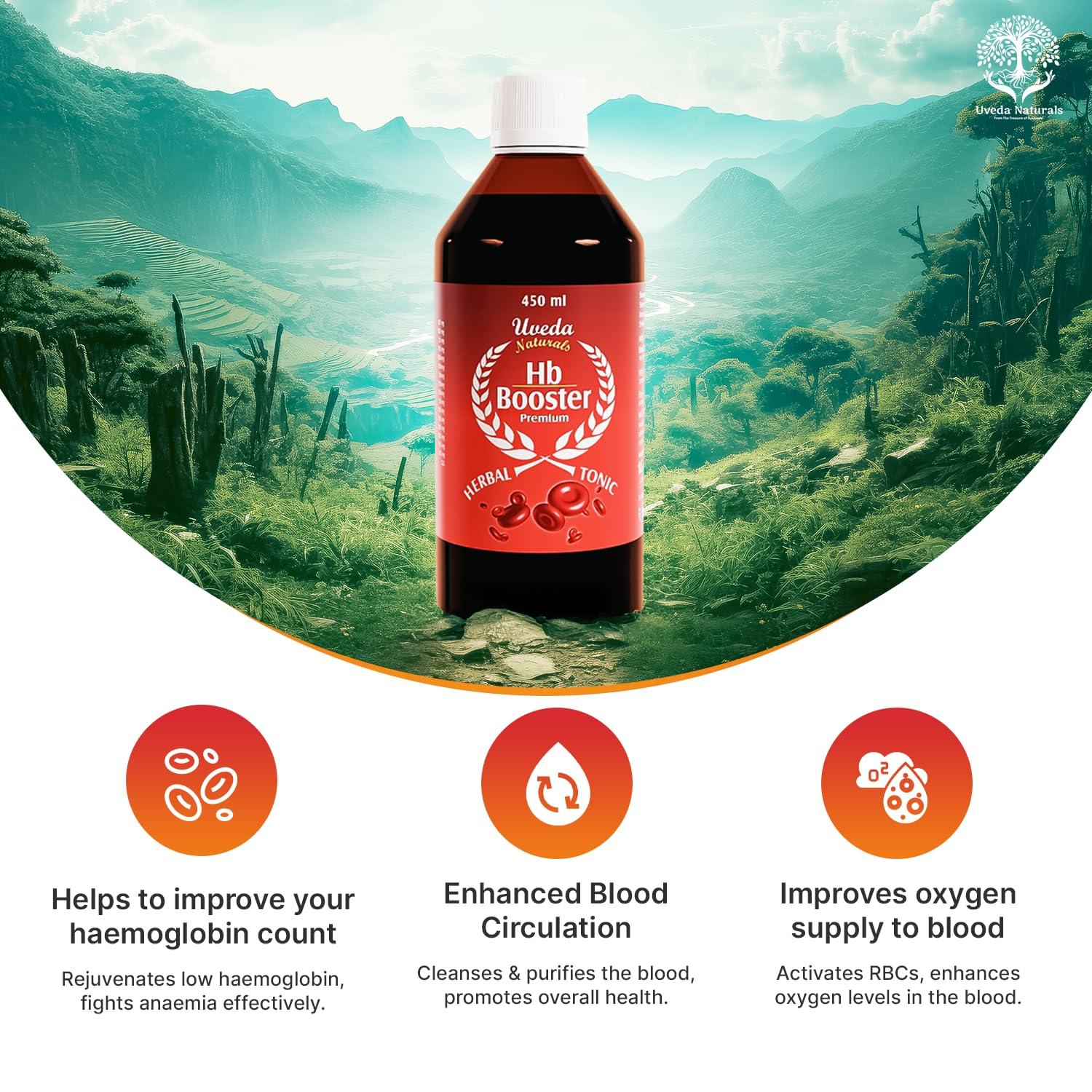 Uveda Naturals Uveda Naturals Hb Booster 450ml, Iron tonic & Enhances haemoglobin level