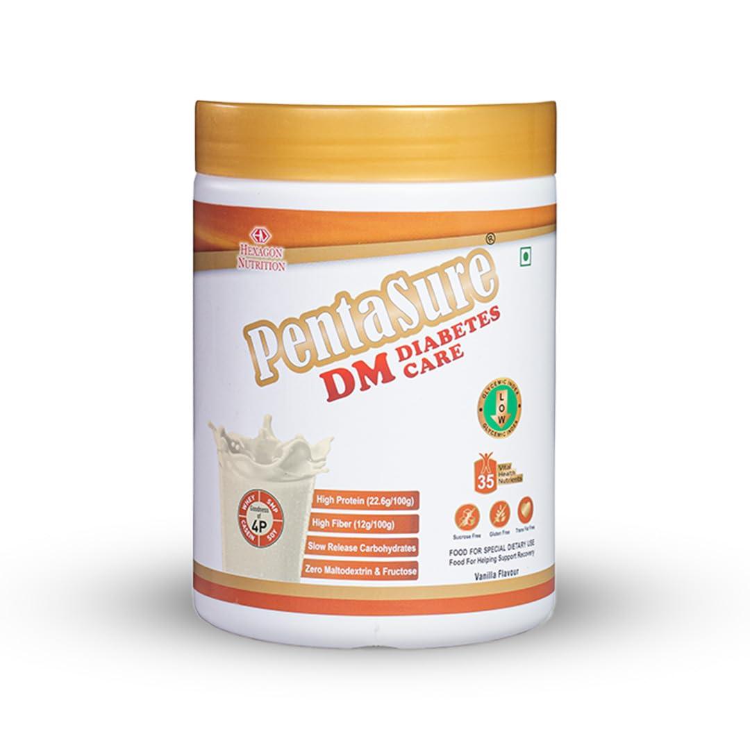 Pentasure PentaSure DM Diabetes Care Nutrition Drink to help manage Blood Sugar levels| Vanilla Flavor| 1 KG | 4 Proteins| High Fiber & Zero Maltodextrin