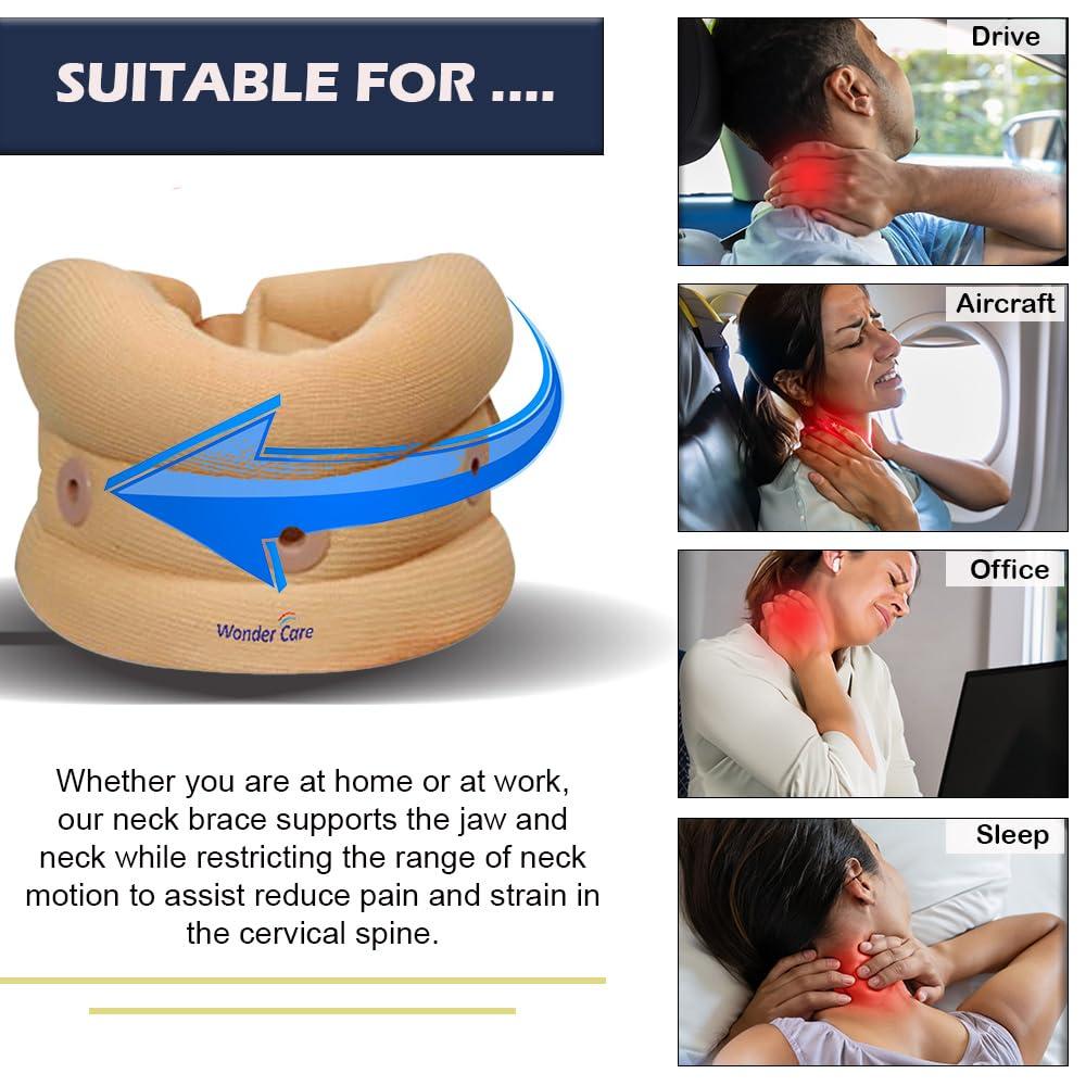 Wonder Care Wonder Care Cervical Collar for Neck Pain Soft Neck Support Brace for Spondylitis Neck Pain Relief for Men & Women (XL)