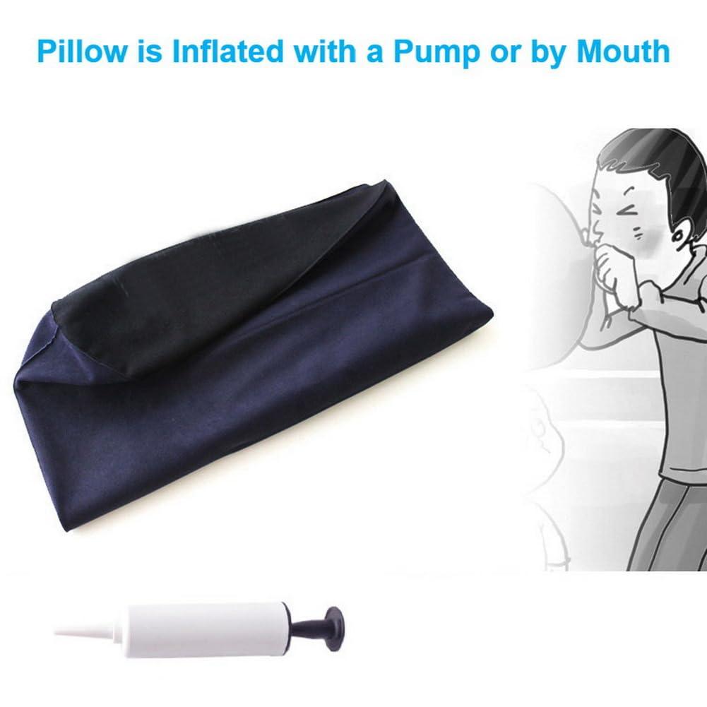 Aolowewin Inflatable Wedge Pillow, Bed Wedges & Body Positioners Pillow, Traveling Pillow, Body Position Cushion, Leg Positioner Pillow, Surface Flocking for Sleeping Traveling Yoga (Blue, Without Handle)