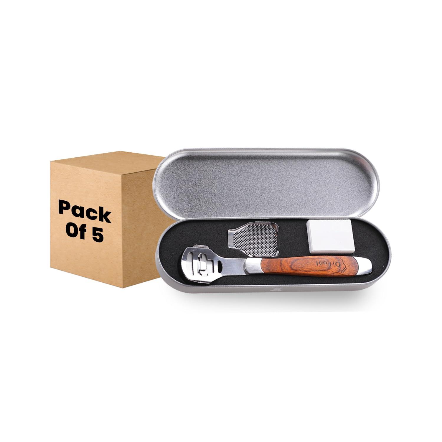 Dr Foot Dr Foot Pedicure Callus Remover | For Corn Shaver, Hard Dead Skin, Heel Skin Calluses Remover Filer| Wooden Handle with 10 Blades (Pack of 5)