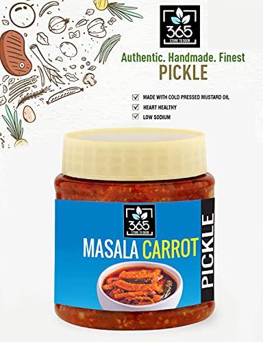 365 STORE TO DOOR 365 STORE TO DOOR Masala Carrot Pickle, 750g | Gajar Ka Achaar | Traditional Punjabi Flavor, Tasty & Spicy | Homemade, Low Sugar, No Preservatives, No Oil | 100% Pure & Hygiene | Ready to Eat