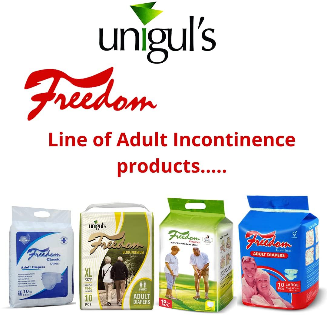 UNIGUL\'S Unigul\'s UltraPremium adult diapers tape style unisex adult diapers for incontinence protection in old age. high absorbency and best comfort throughout the day (medium)