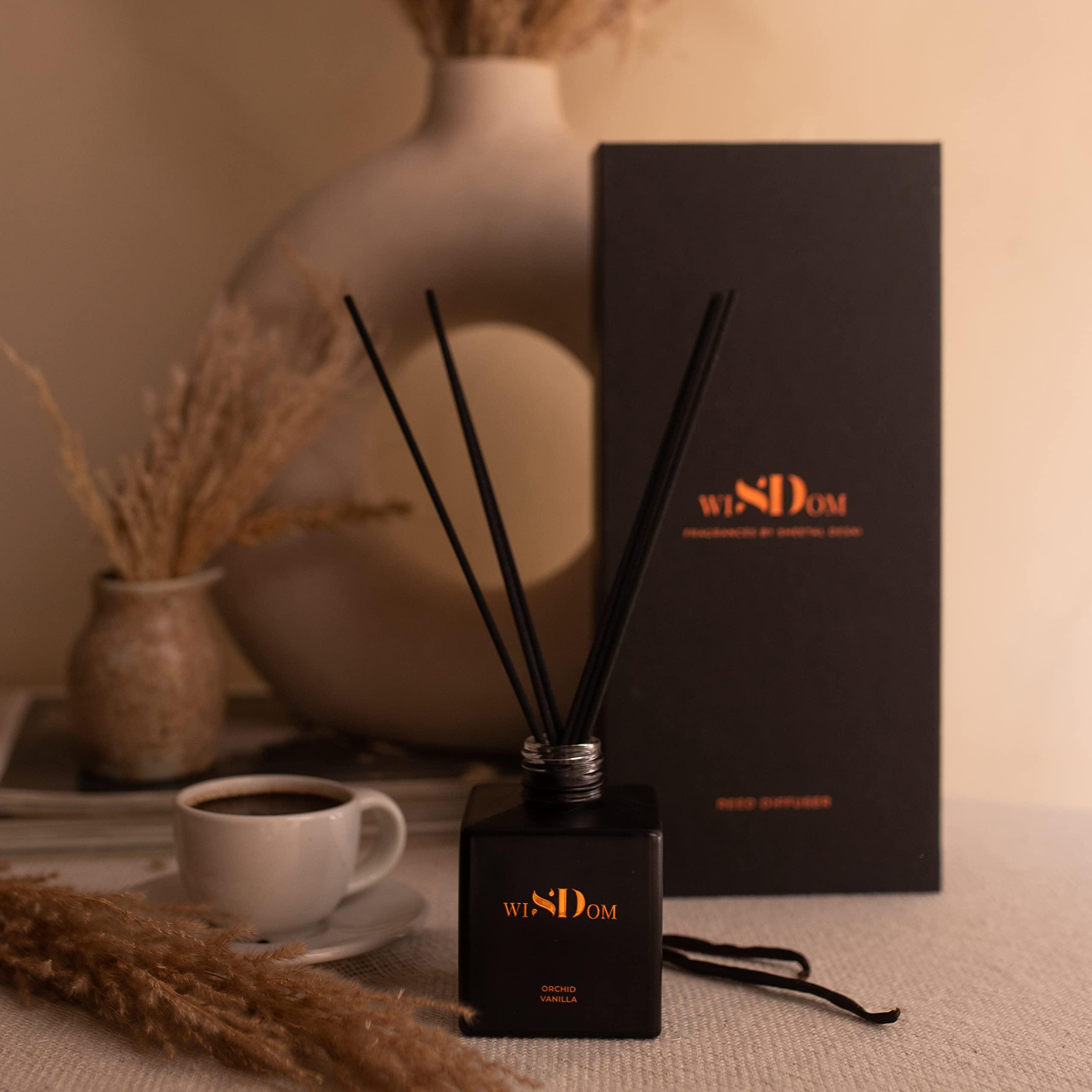wiSDom by SHEETAL DESAI wiSDom by Sheetal Desai Orchid & Vanilla Luxury Scented Reed Diffuser | Luxury Scented Room Freshener | Reed Diffuser | Room Spray| Home Decor | Home Fragrance Gift for him