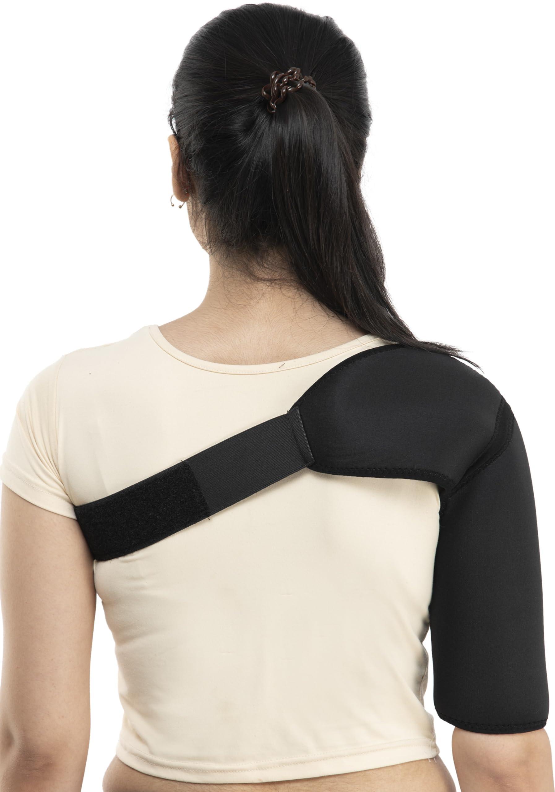 VK SURGICAL VK SURGICAL Shoulder Support Belt Adjustable Stretch Strap Wrap For Right shoulder Shoulder Support (Black)
