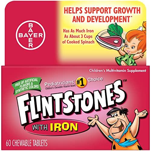 Flintstones Vitamins Flintstones Children's Multivitamin plus Iron Chewable Tablets, 60-Count