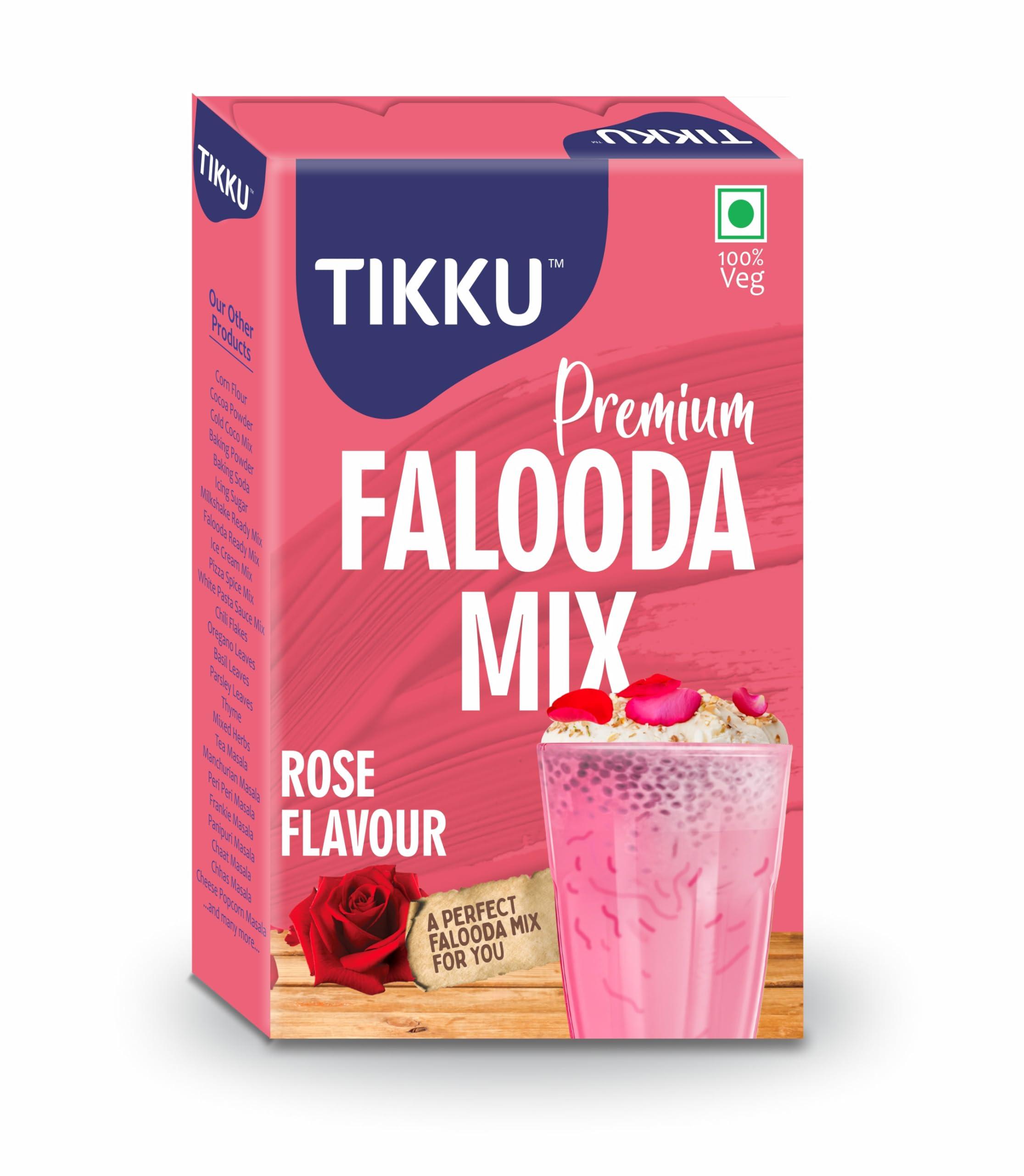 TIKKU Tikku Premium Rose Falooda Mix 100 g Box | Instant Falooda mix | Dessert Mix