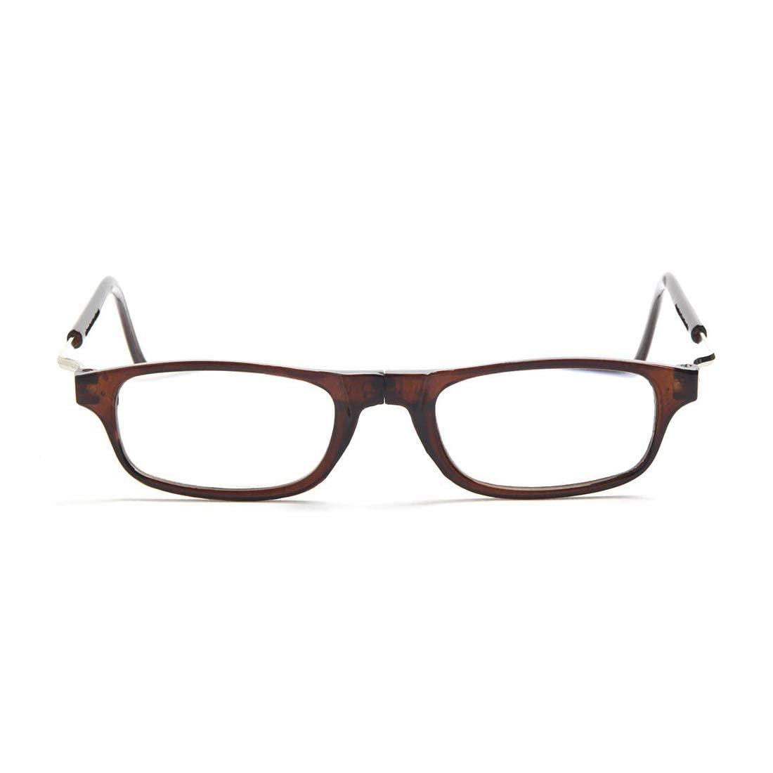 Generic VOK | MAGNETIC ADJUSTABLE FRONT CONNECT FULL RIM READING GLASSES | ALL POWER AVAILABLE (+1.00 TO +4.00) (+1.75, Brown)