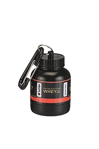 TRUE INDIAN TRUE INDIAN Combo Wheyloader Protein Carry Funnel | Portable Protein Funnel/Whey or Supplement Powder Carrying Whey Funnel and Container with Key-Chain-30Ml-Pack of 4 (BLACK)