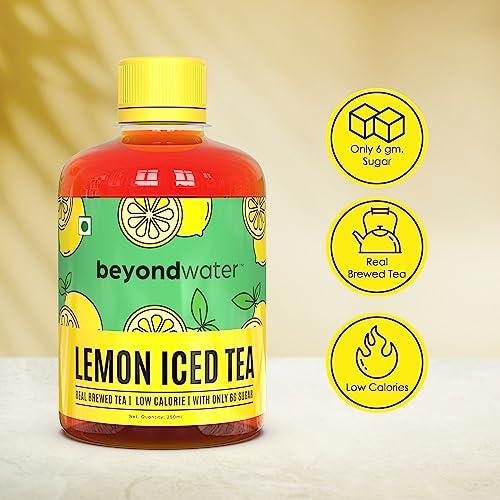 BEYOND WATER Beyond Water Lemon Iced Tea Low-Calorie Ready To Drink Real Brewed Tea with Low sugar 250 ml (Pack of 6)