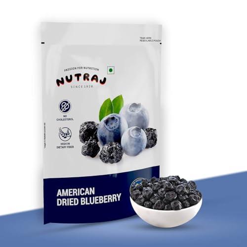 Nutraj Nutraj Dried Whole American Blueberries | No Added Preservatives | Blueberry 200g Pouch | Rich in Calcium and Vitamin K | Vegan, Non-GMO | Ideal For Snacking | Berries | Pack of 1