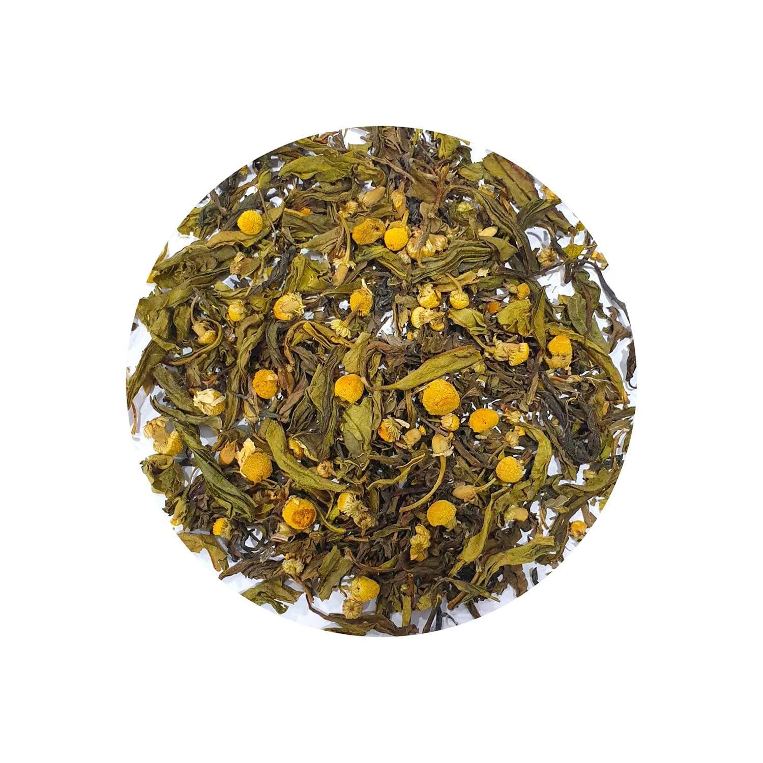 DORJE TEAS DORJE TEAS Chamomile Loose Tea - 100Gm|Organic Darjeeling Tea|Promotes Good Sleep, Stress Relief|Improves Immunity|Soothing Tea For Relaxation|For Glowing Skin|Pack-1