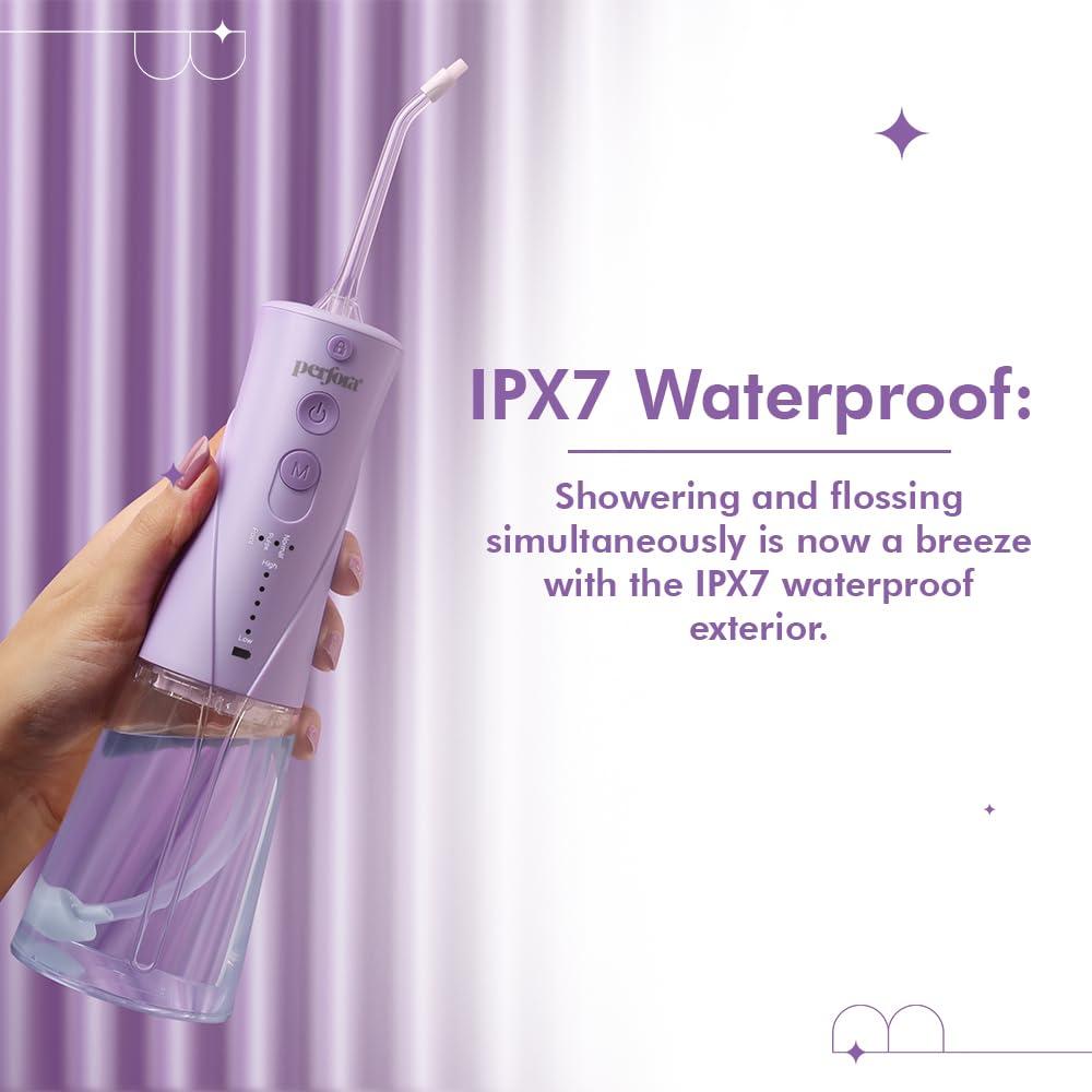 Perfora Perfora Power Water Dental Flosser | 1 Year Warranty | Floss, Electric Toothbrush, Dental Flosser For Teeth Oral Care, 3 Modes - Electric Brush 002 & Flosser Combo|Himalayan Lavender & Lilac Lavender