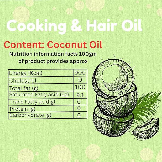 Kerala Oil Mills Kerala Oil Mills Coconut Oil [Cooking & Hair Oil] 100% Natural 2 L