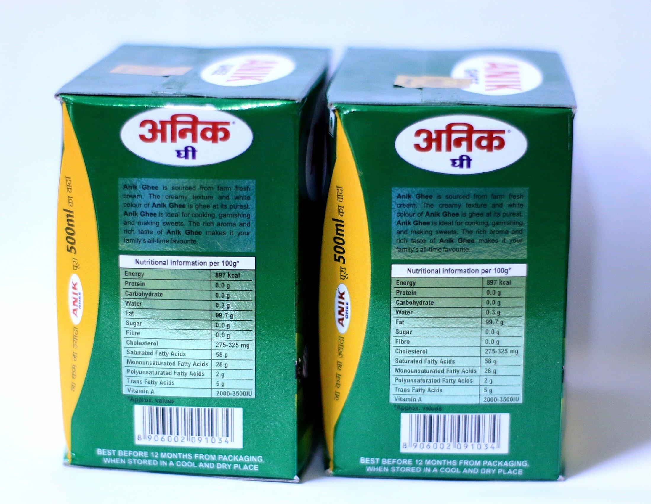 Anik Ghee Anik Ghee Each 500 Ml Pack Of 2 - 1000 Ml