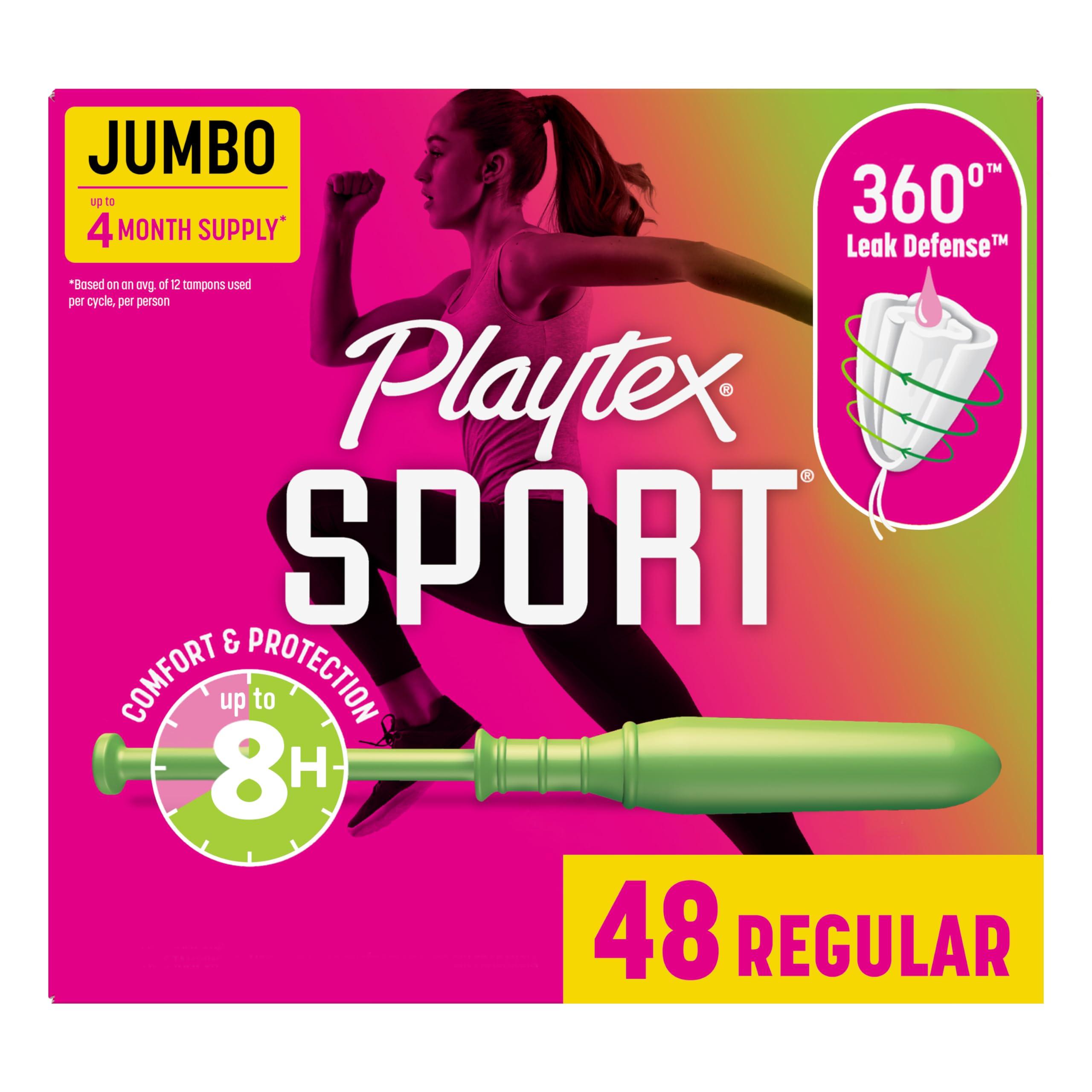Playtex Playtex, Sport Tampons Regular Absorbency, White, Unscented, 48 Count