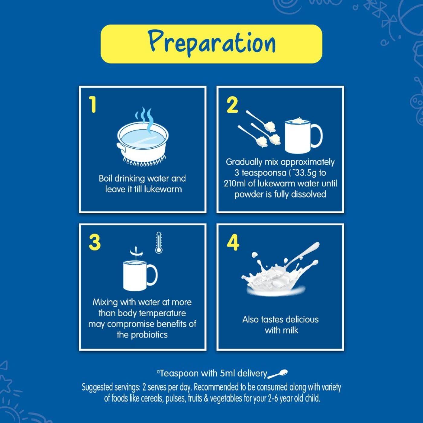 Nestle LACTOGROW Nestle LACTOGROW Nutritious Milk Drink Powder | Biscuity Vanilla Flavour (2-6 Years), (Pack Of 2), 800g, Bag-In-Box Pack